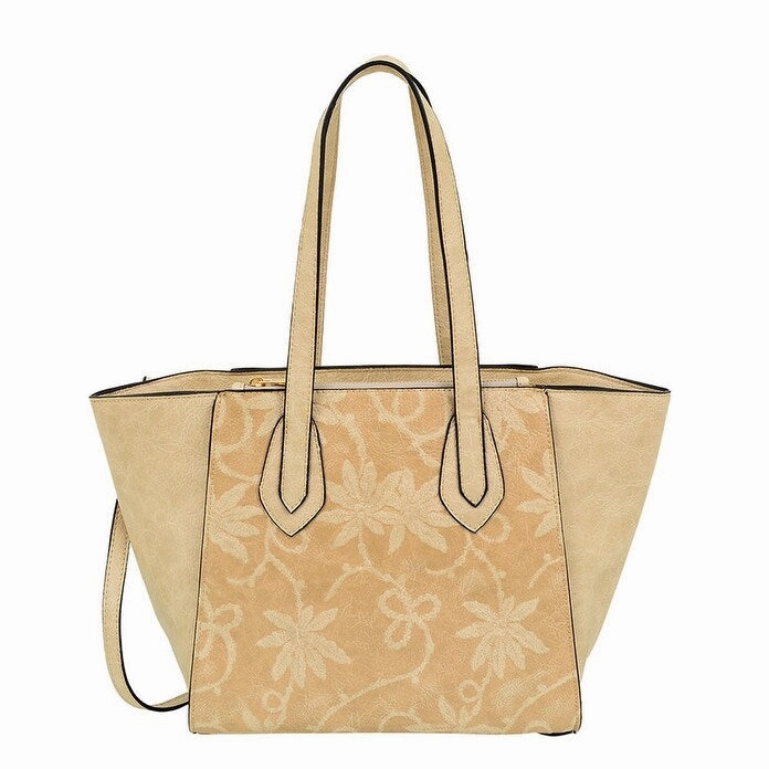 Mellow World Marissa Tote with Embossed Floral Print