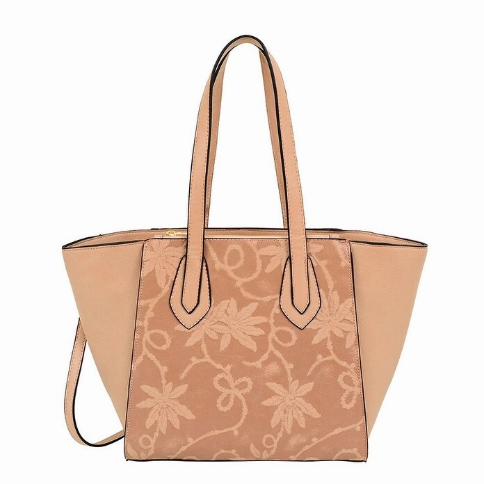 Mellow World Marissa Tote with Embossed Floral Print