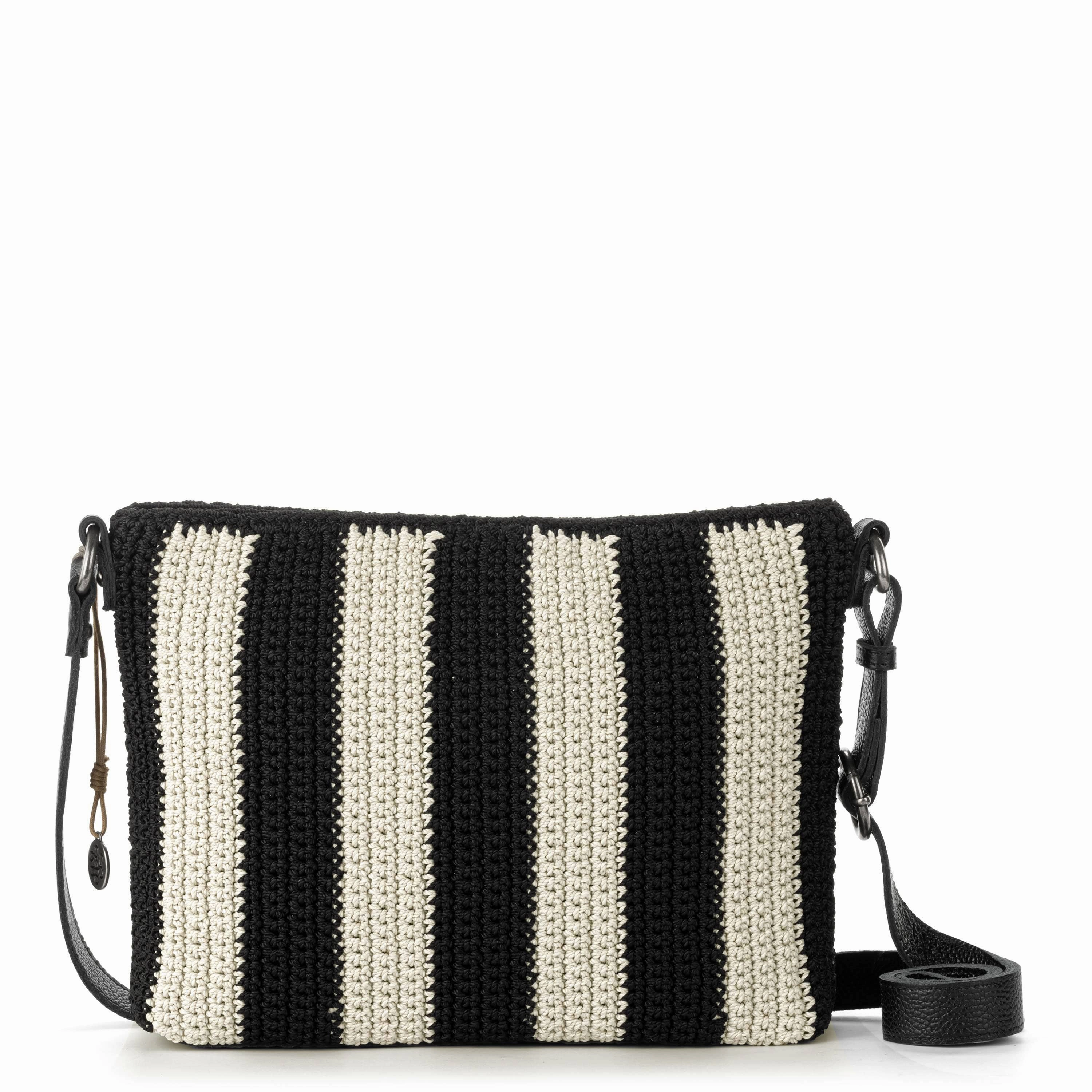 Melrose Crossbody - Hand Crochet - Black Stripe