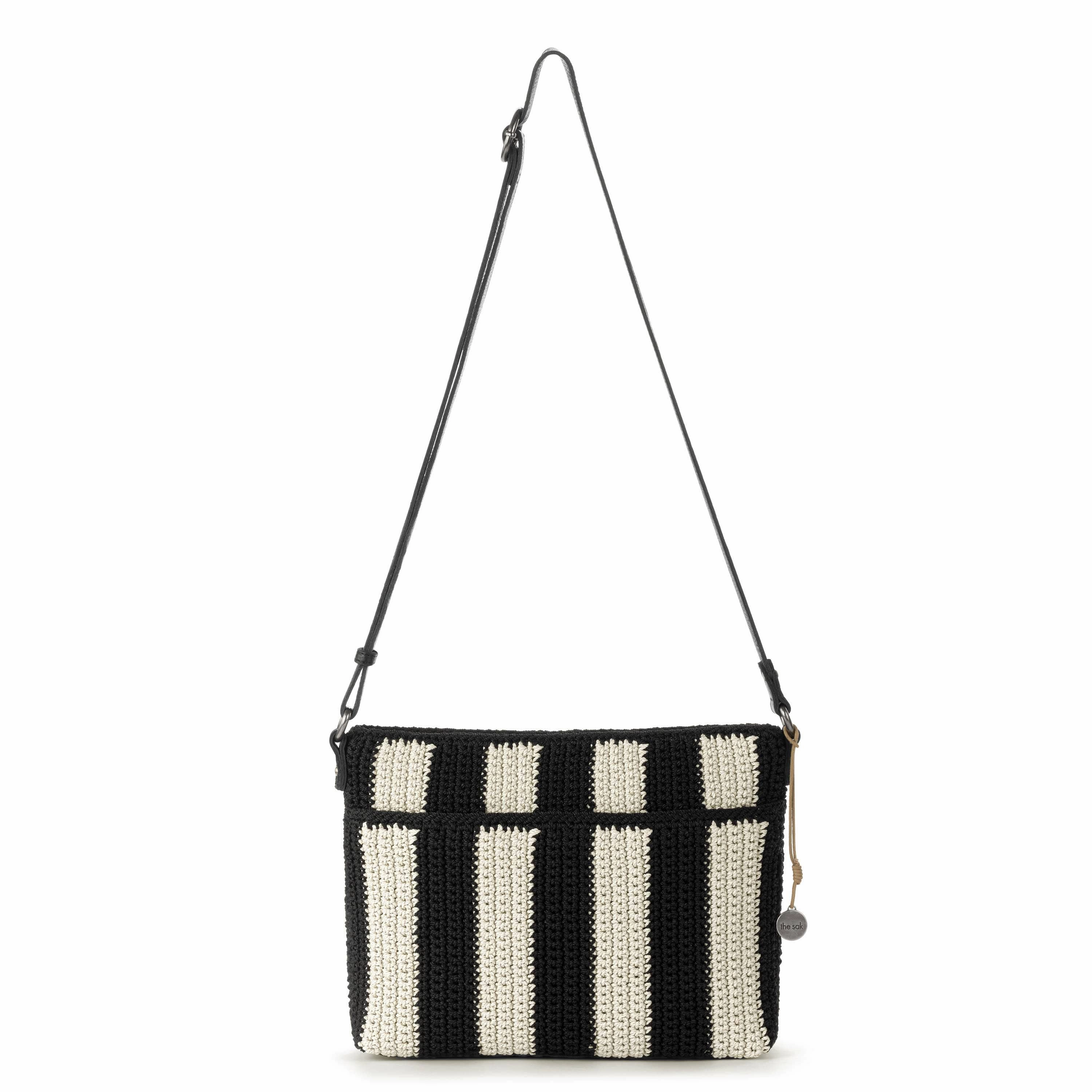 Melrose Crossbody - Hand Crochet - Black Stripe