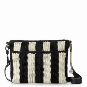 Melrose Crossbody - Hand Crochet - Black Stripe