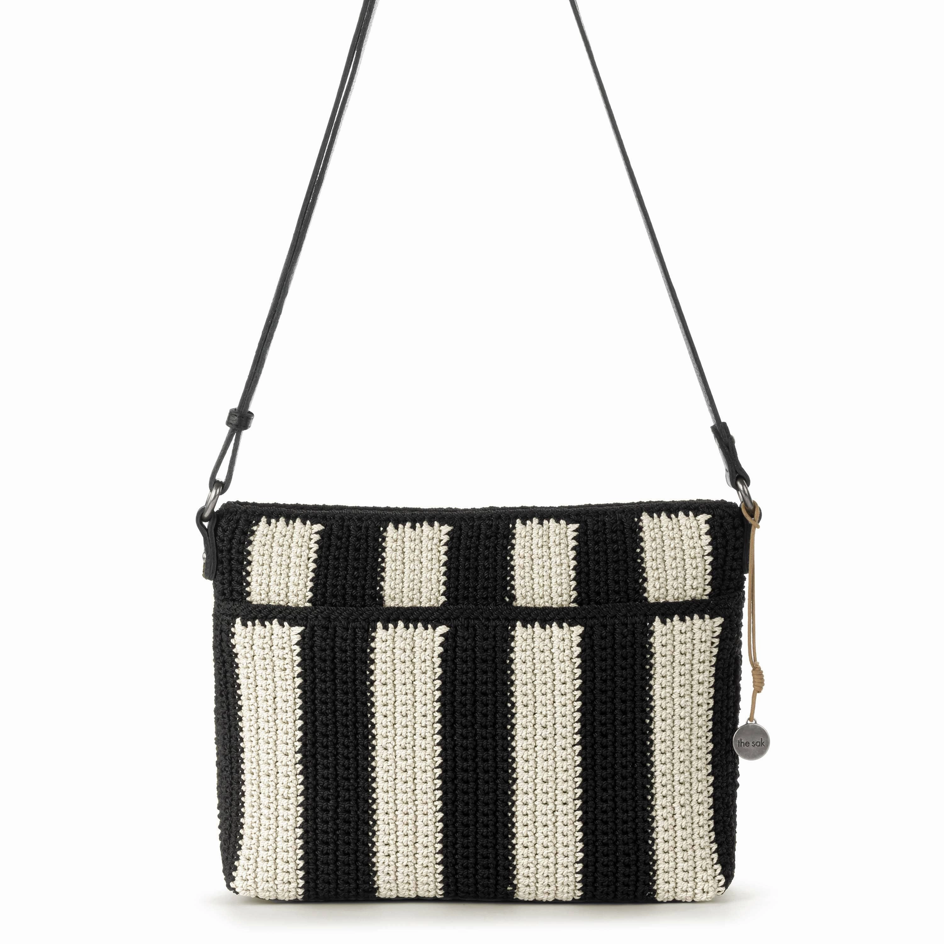 Melrose Crossbody - Hand Crochet - Black Stripe