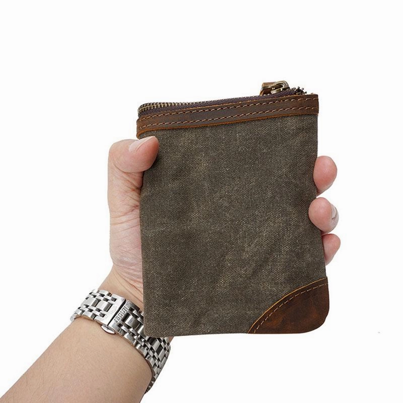 Mens Canvas Small Wallet for men Bifold Cool Men billfold Small Wallet