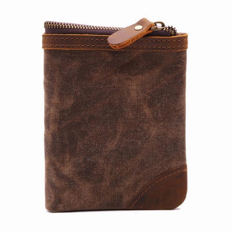 Mens Canvas Small Wallet for men Bifold Cool Men billfold Small Wallet