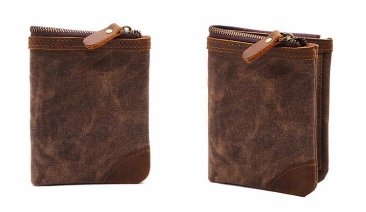 Mens Canvas Small Wallet for men Bifold Cool Men billfold Small Wallet