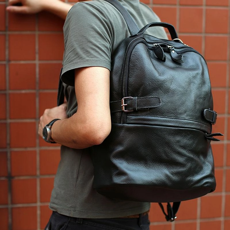 Mens Leather Backpack Cool Travel Backpacks Laptop Backpack for men