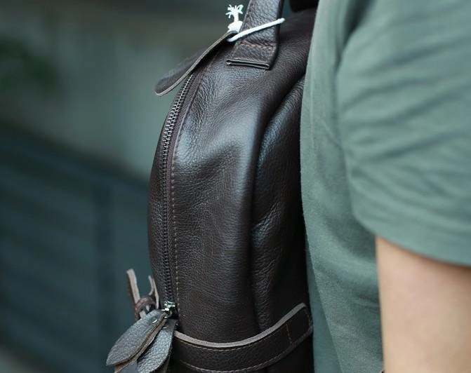 Mens Leather Backpack Cool Travel Backpacks Laptop Backpack for men