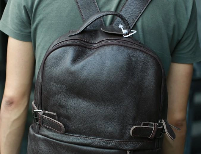 Mens Leather Backpack Cool Travel Backpacks Laptop Backpack for men