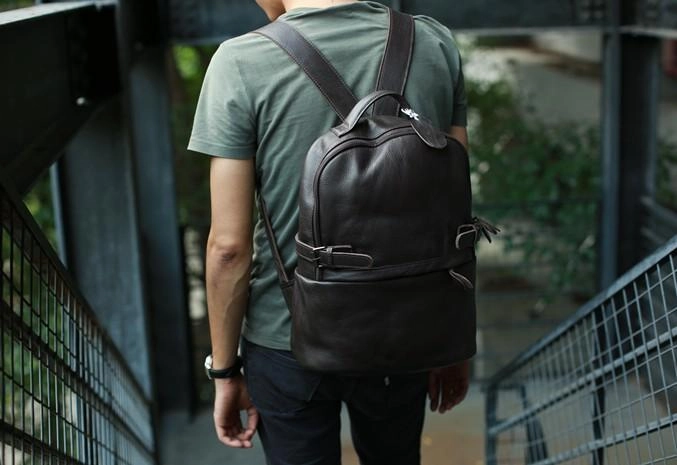 Mens Leather Backpack Cool Travel Backpacks Laptop Backpack for men