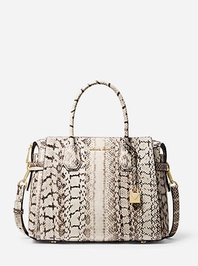 Mercer Medium Snakeskin Belted Satchel
