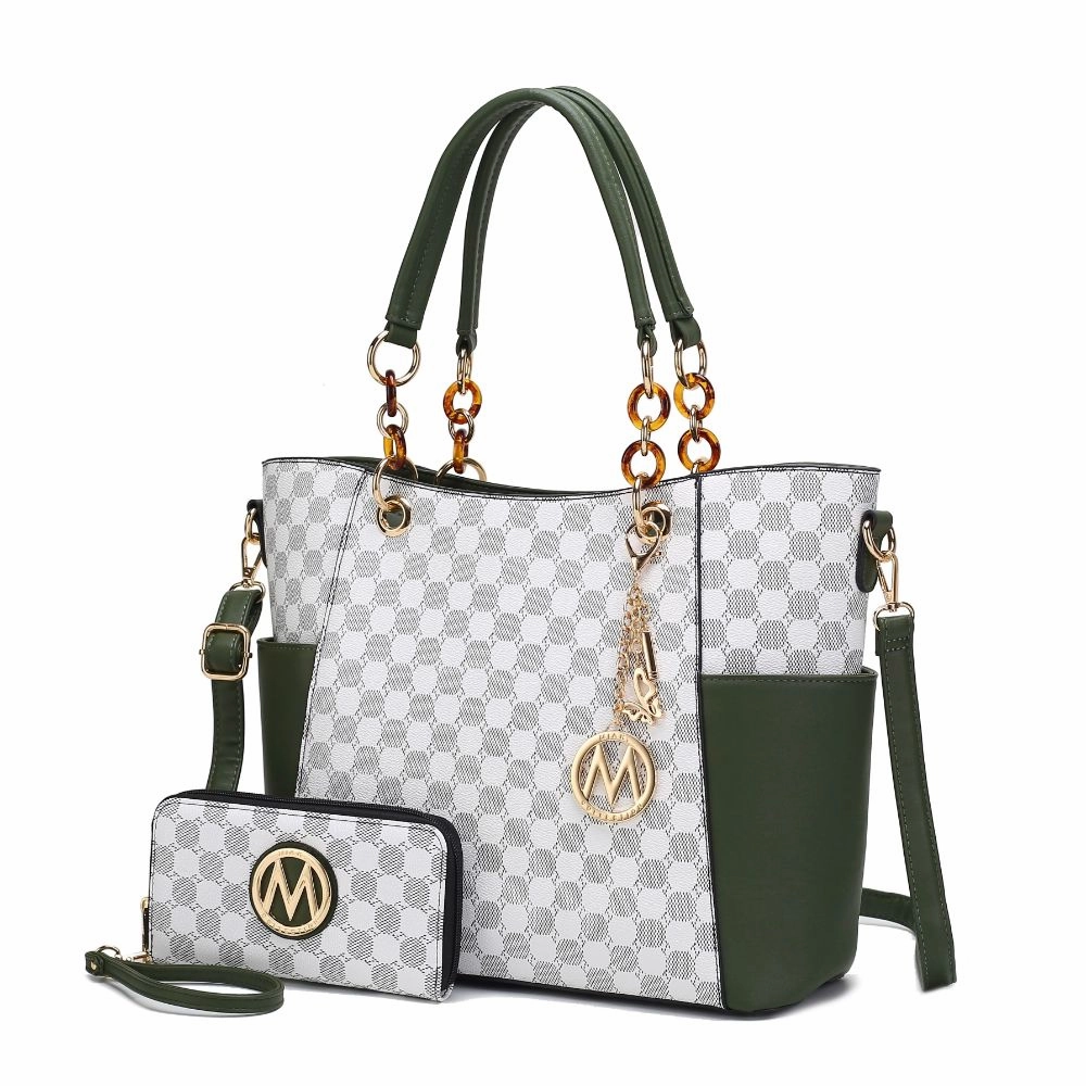 Merlina 2 PCS Women Tote Handbag with Wallet