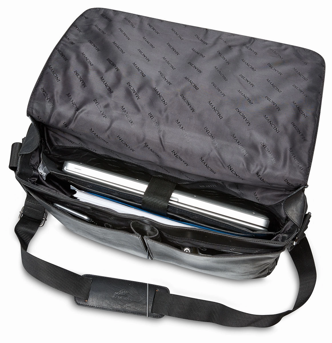 Messenger bag for 15'' Laptop / Tablet, 16.25" x 3.25" x 12", Black