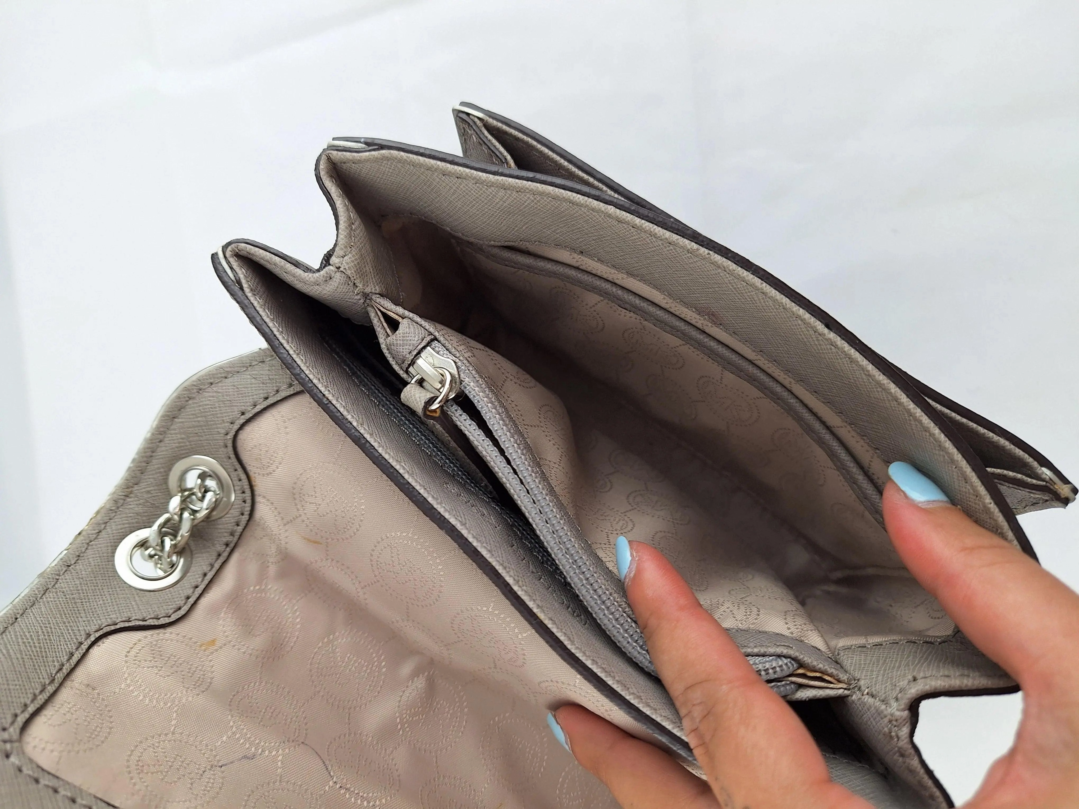 Michael Kors Classic Square Taupe Crossbody Bag