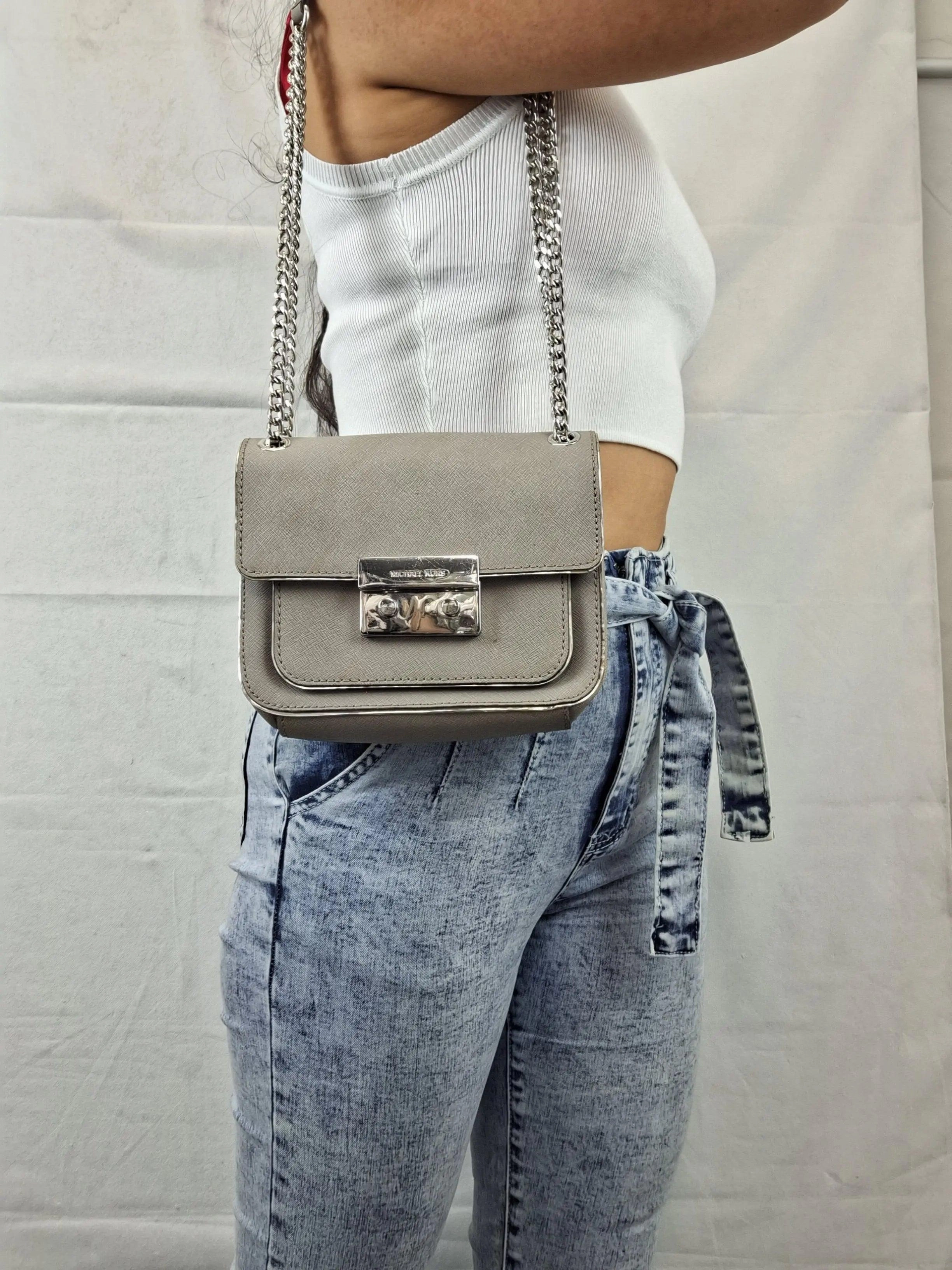 Michael Kors Classic Square Taupe Crossbody Bag