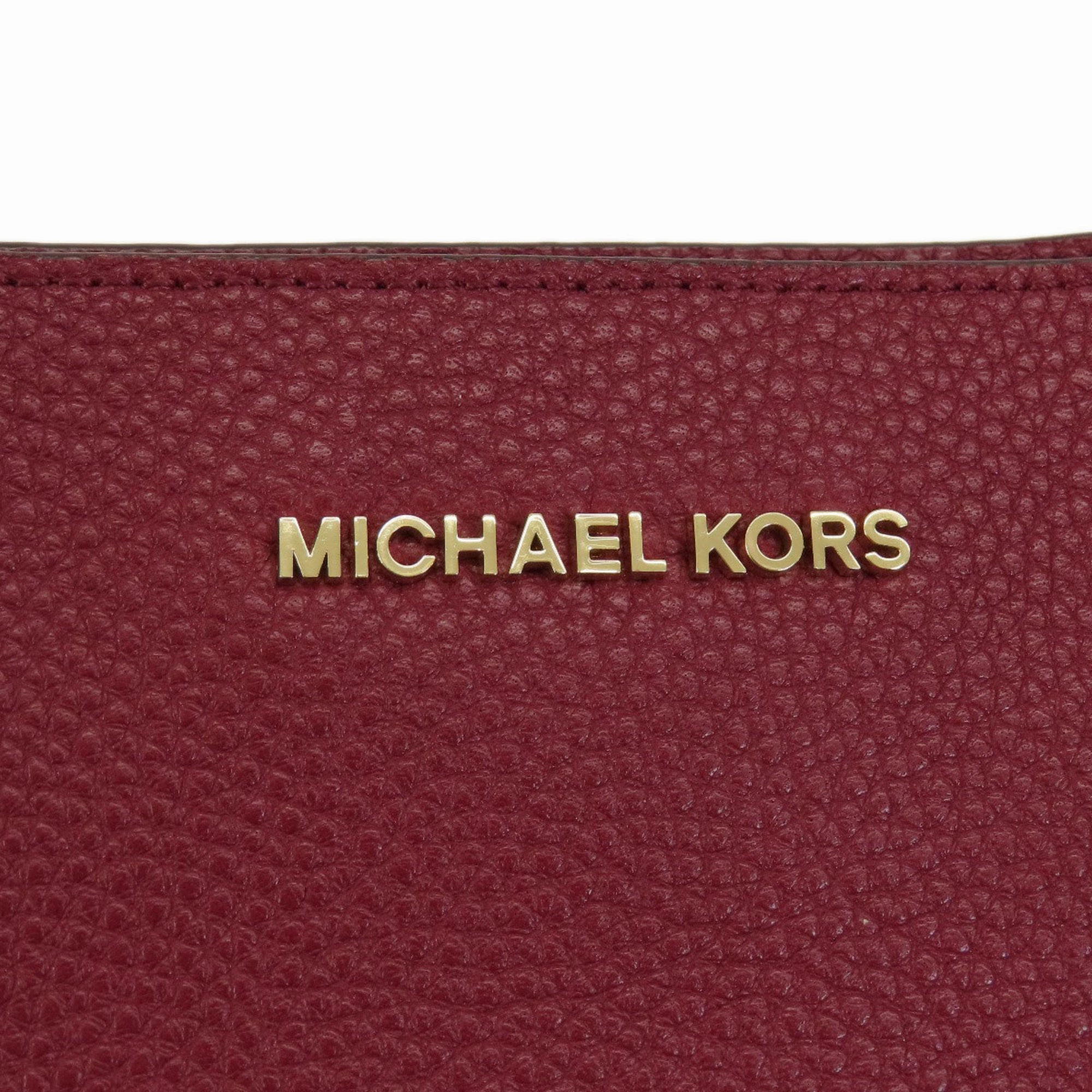 Michael Kors Color Wine Leather Tote Bag (Pre-Owned)