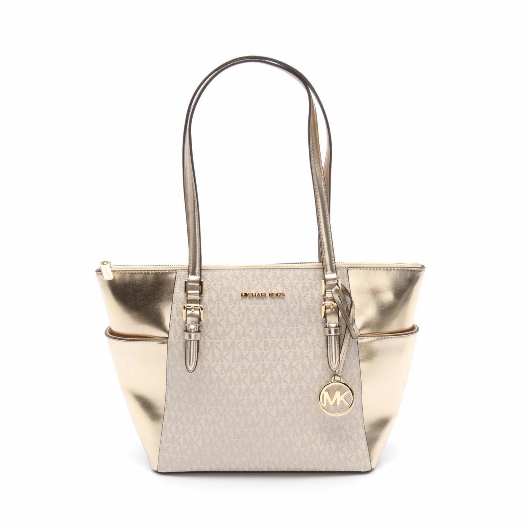 Michael Kors gold Coated Canvas Leather Tote Bag (Pre-Owned)