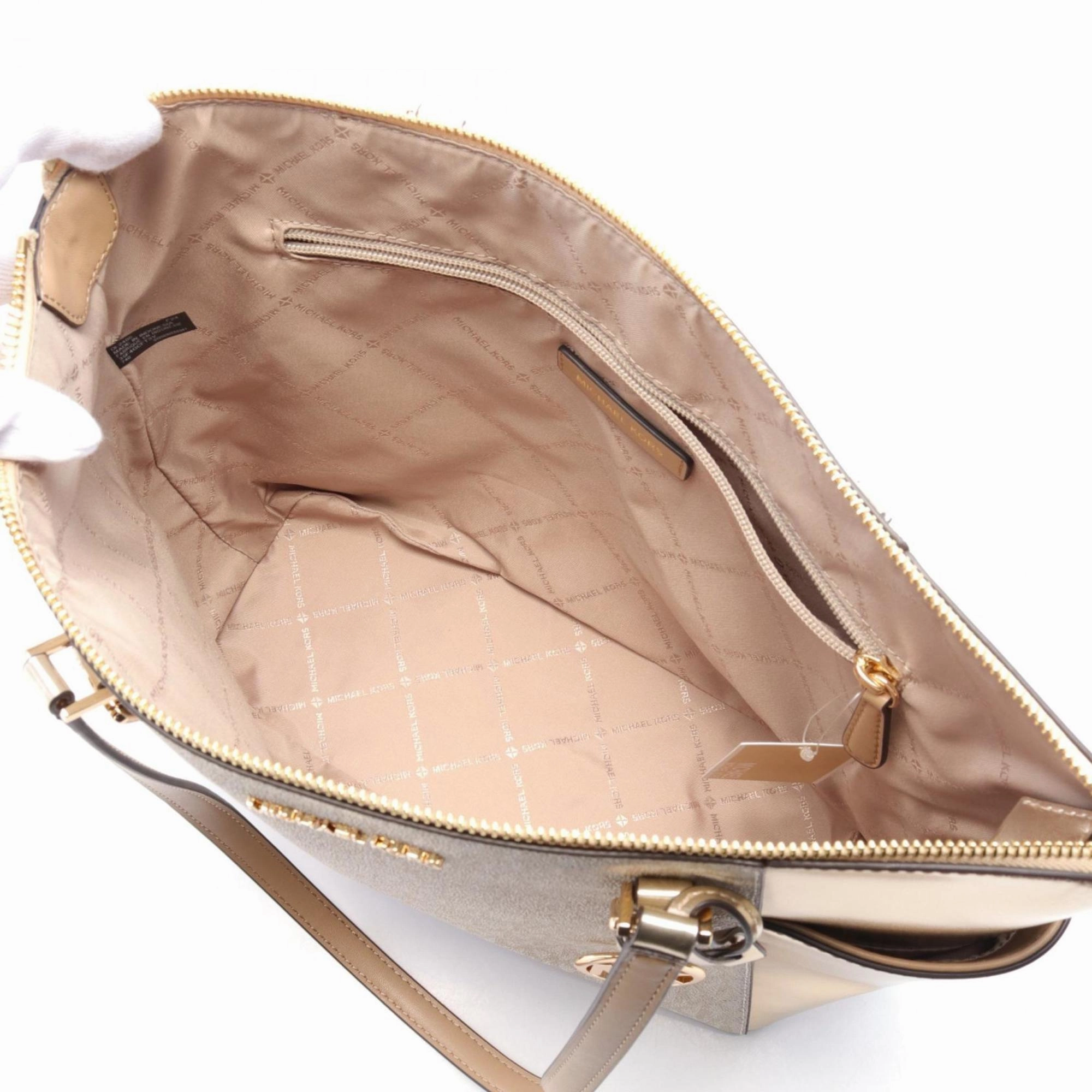 Michael Kors gold Coated Canvas Leather Tote Bag (Pre-Owned)