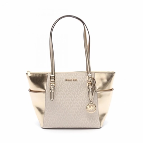 Michael Kors gold Coated Canvas Leather Tote Bag (Pre-Owned)