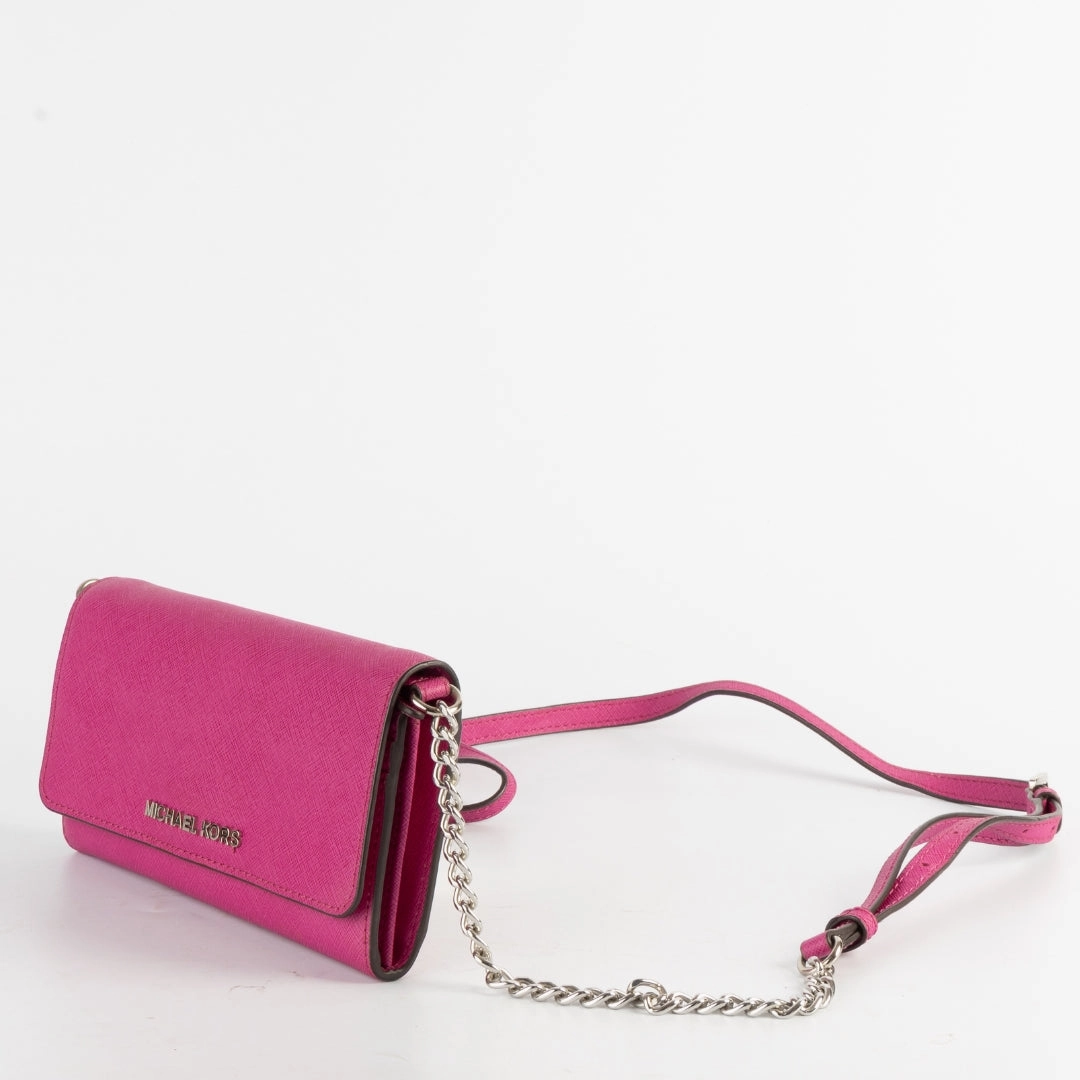 Michael Kors Jet Set Travel Saffiano Leather Chain Wallet