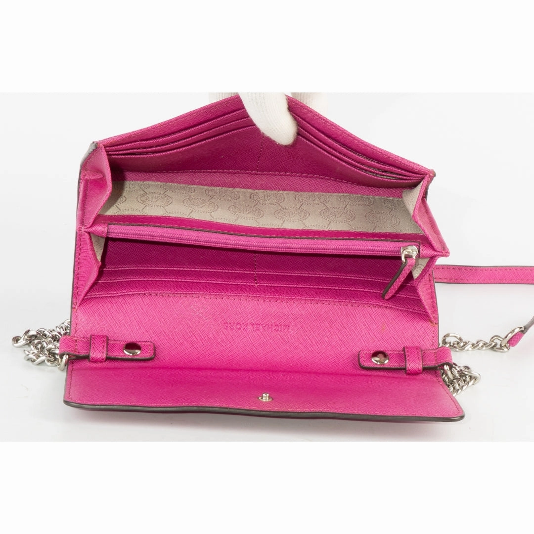 Michael Kors Jet Set Travel Saffiano Leather Chain Wallet
