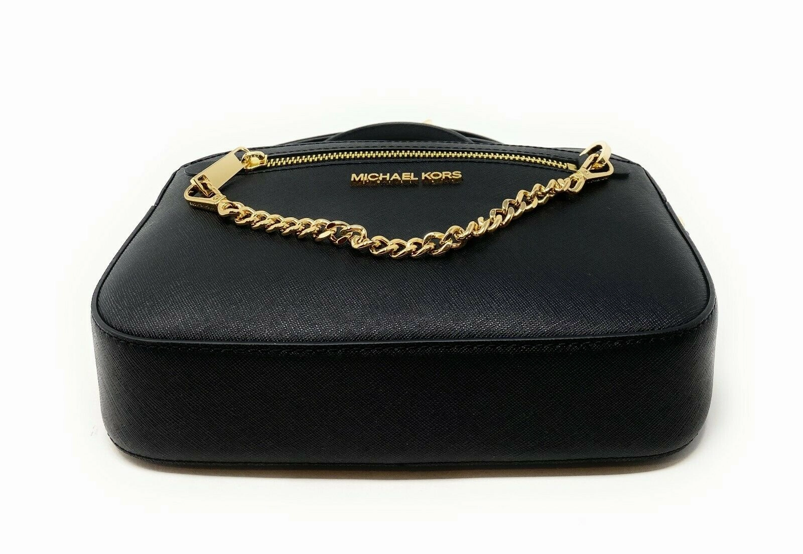 MICHAEL KORS Jet Set Zip ChainSaffiano Leather Crossbody Bag