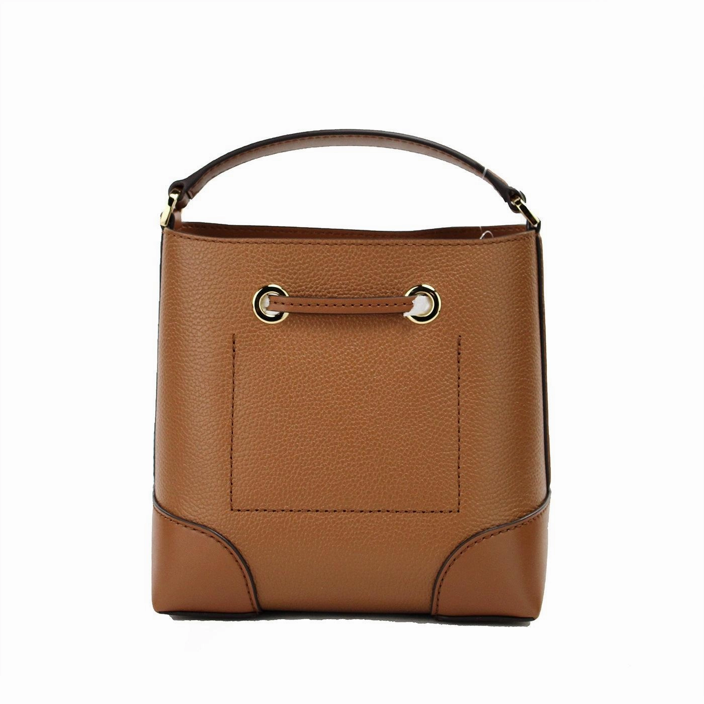 Michael Kors Mercer Small Luggage Pebbled Leather Bucket Crossbody Bag Purse
