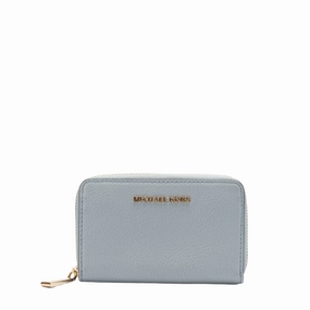 Michael Kors Pale Blue Jet Set Small Leather Zip Around Wallet