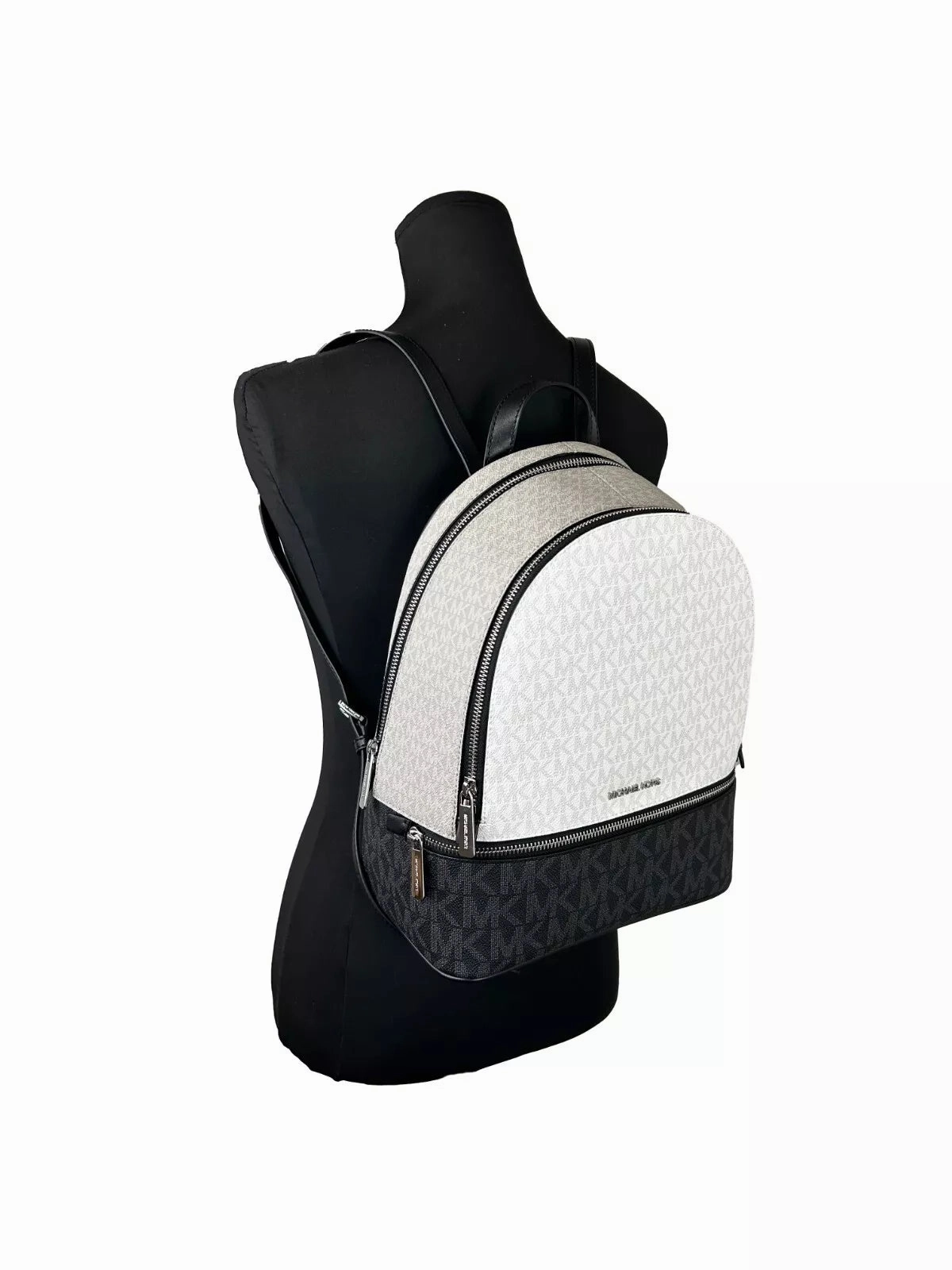 Michael Kors Rhea Medium PVC Backpack Bookbag Optic Women's multi