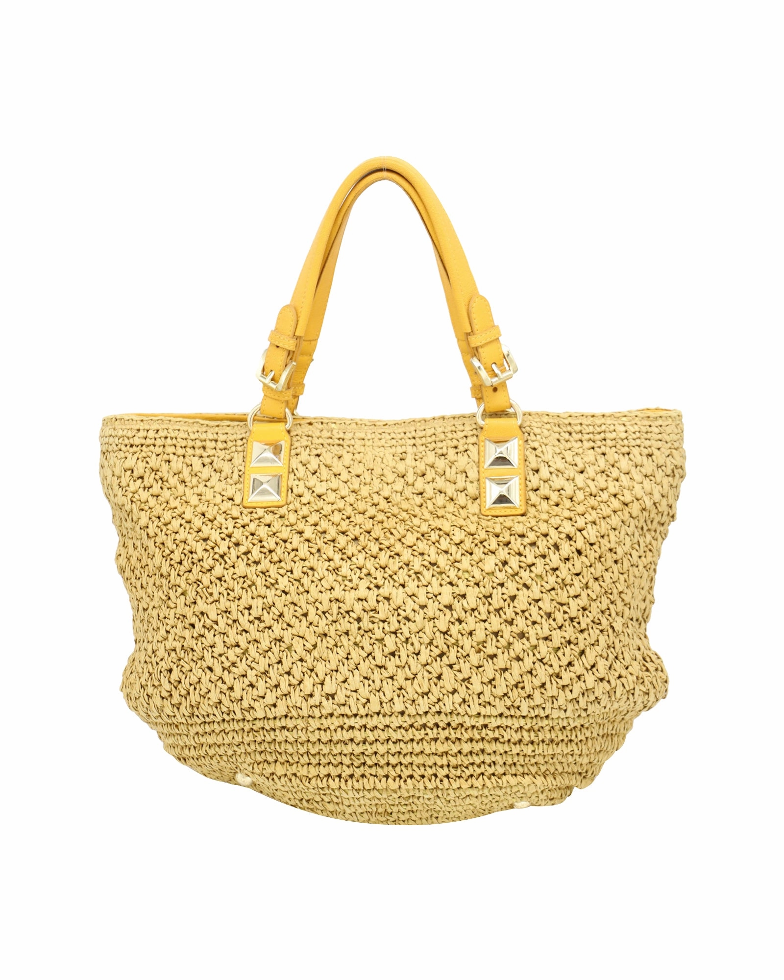 Michael Kors Santorini Tote Bag in Yellow Straw