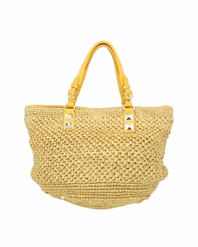 Michael Kors Santorini Tote Bag in Yellow Straw