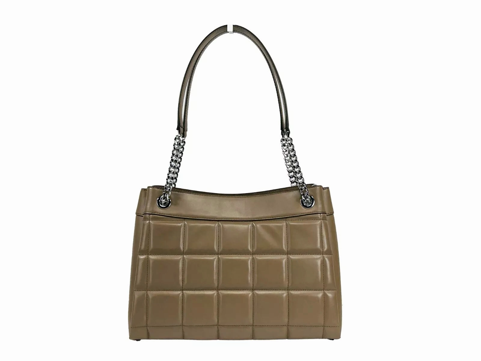 Michael Kors Susan Medium Chain Shoulder Tote Bag Driftwood