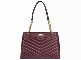 Michael Kors Whitney Medium Chain Shoulder Bag Purse Oxblood