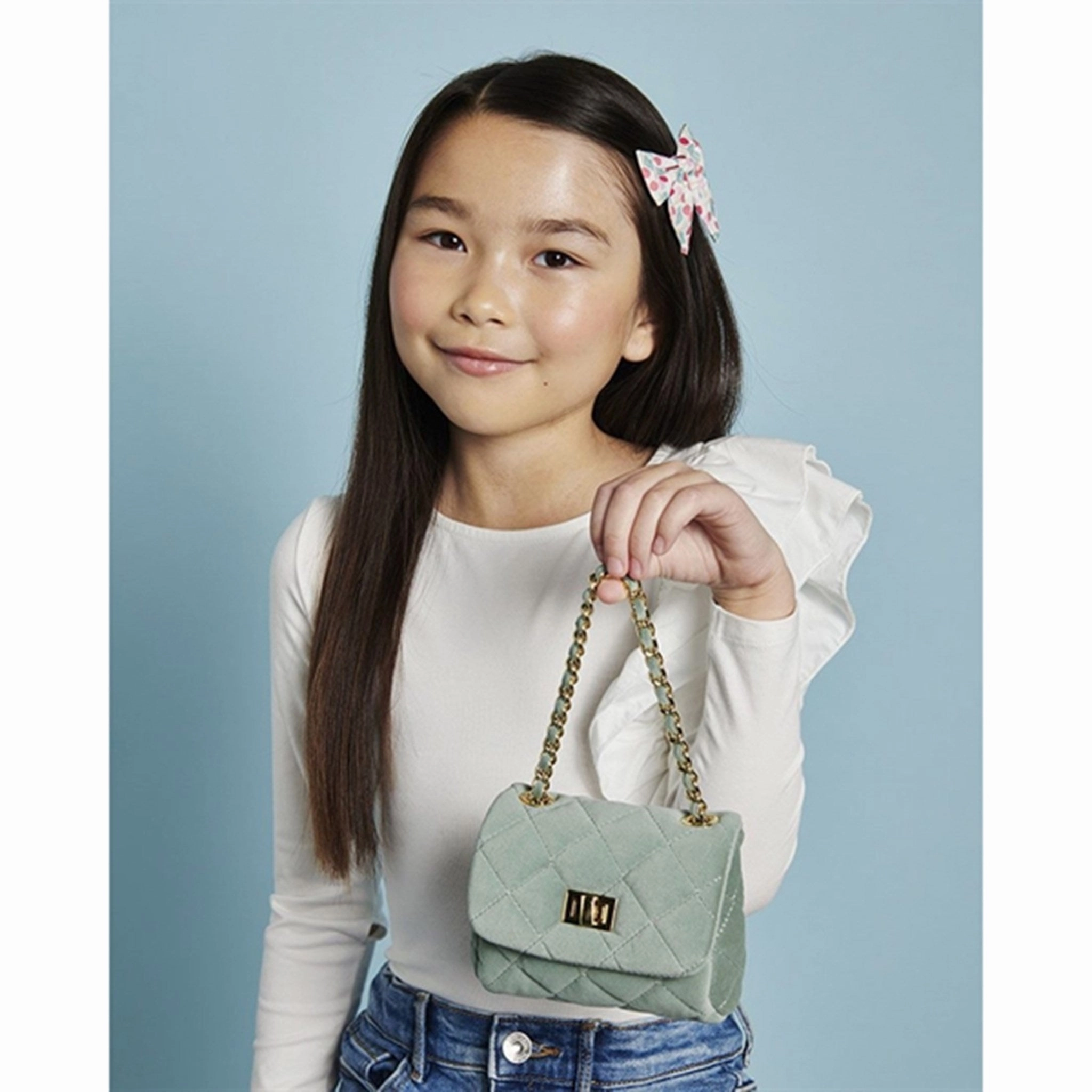 Milledeux Small Velour Bag Nile Blue