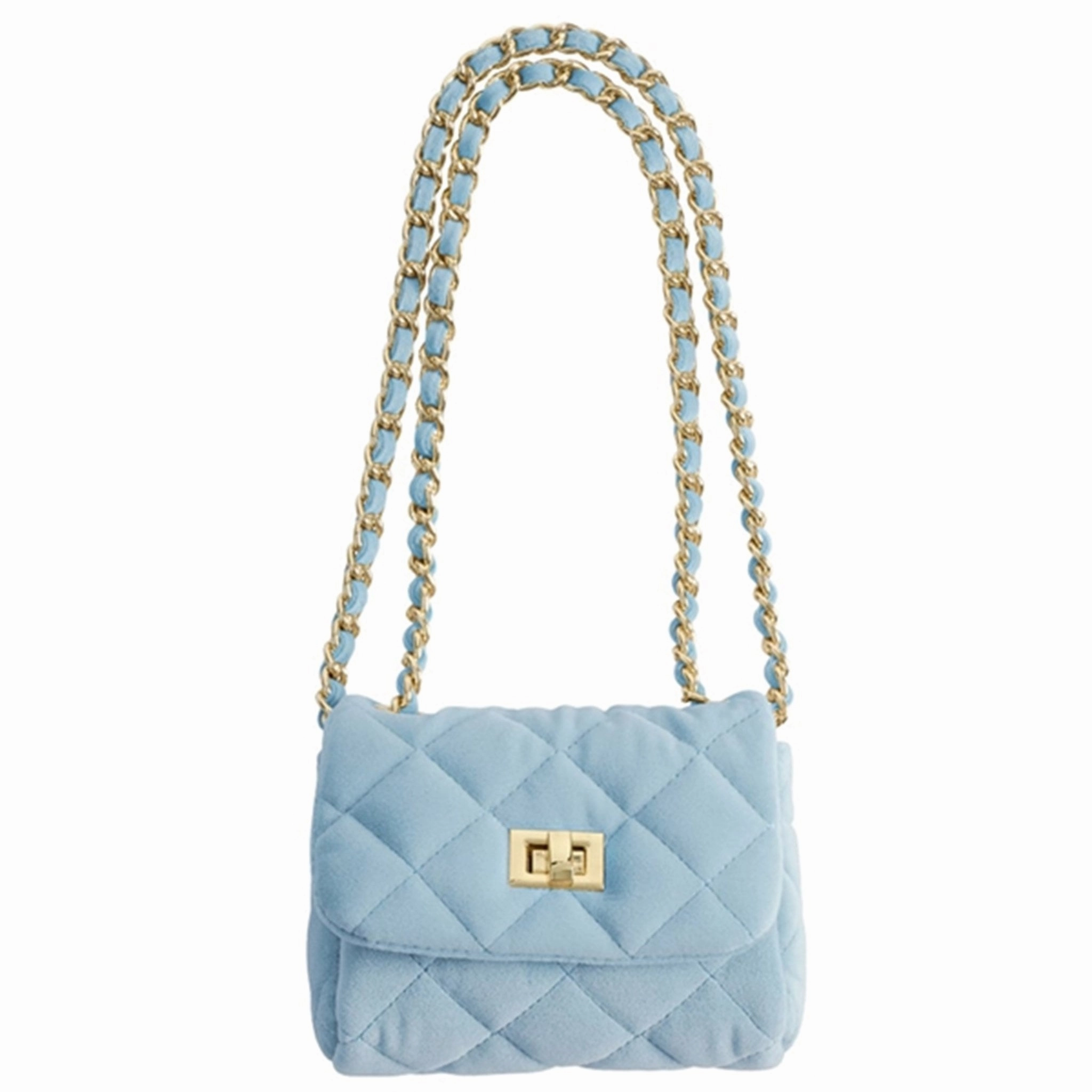 Milledeux Small Velvet Bag Light Blue