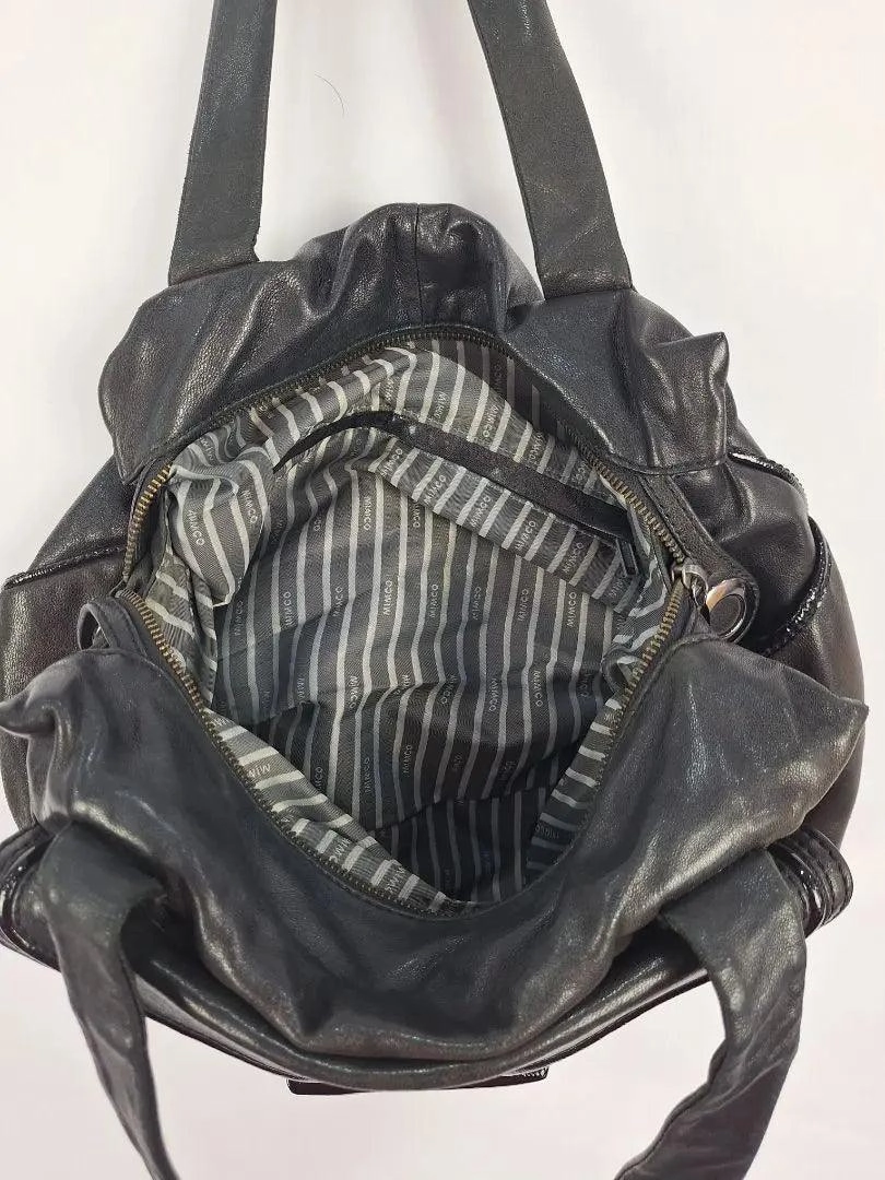 Mimco Shiny Fold Over Shoulder Bag