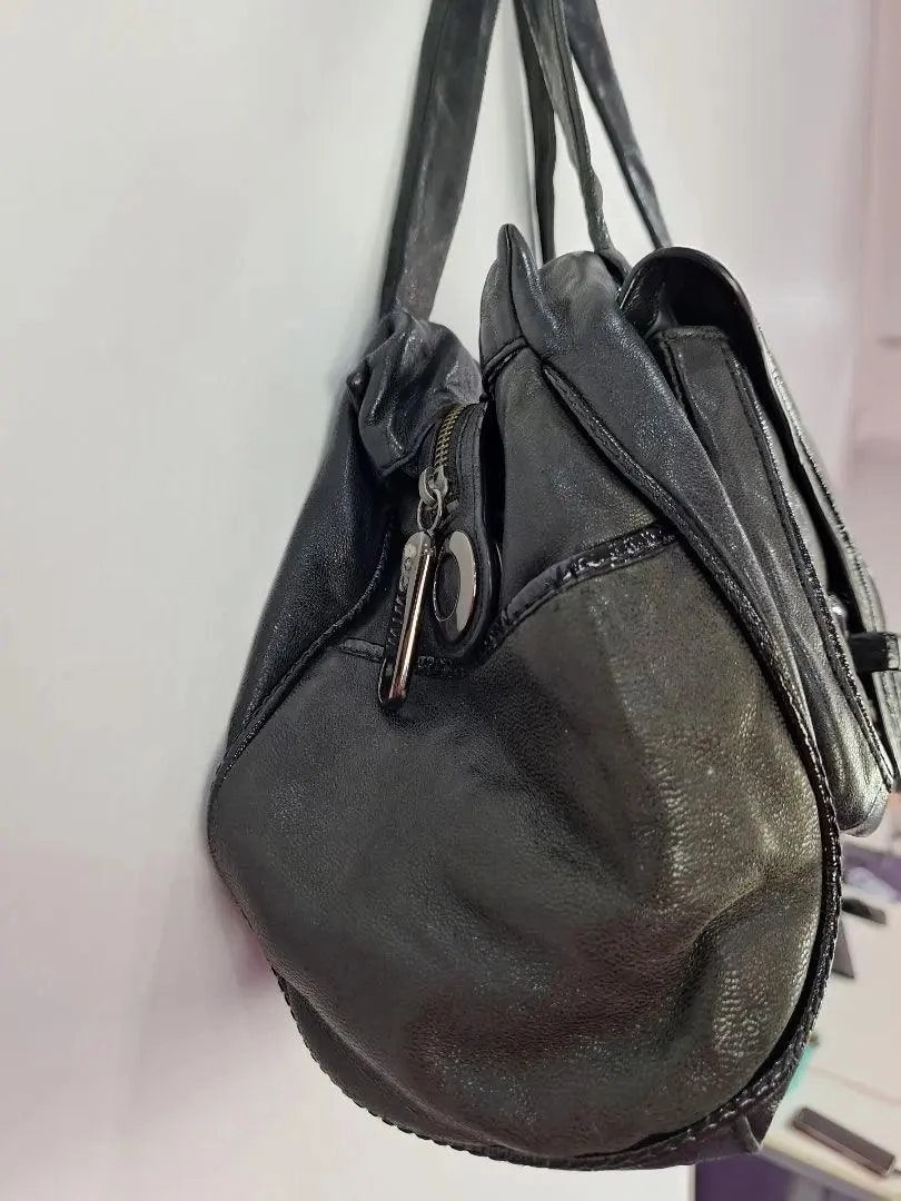 Mimco Shiny Fold Over Shoulder Bag