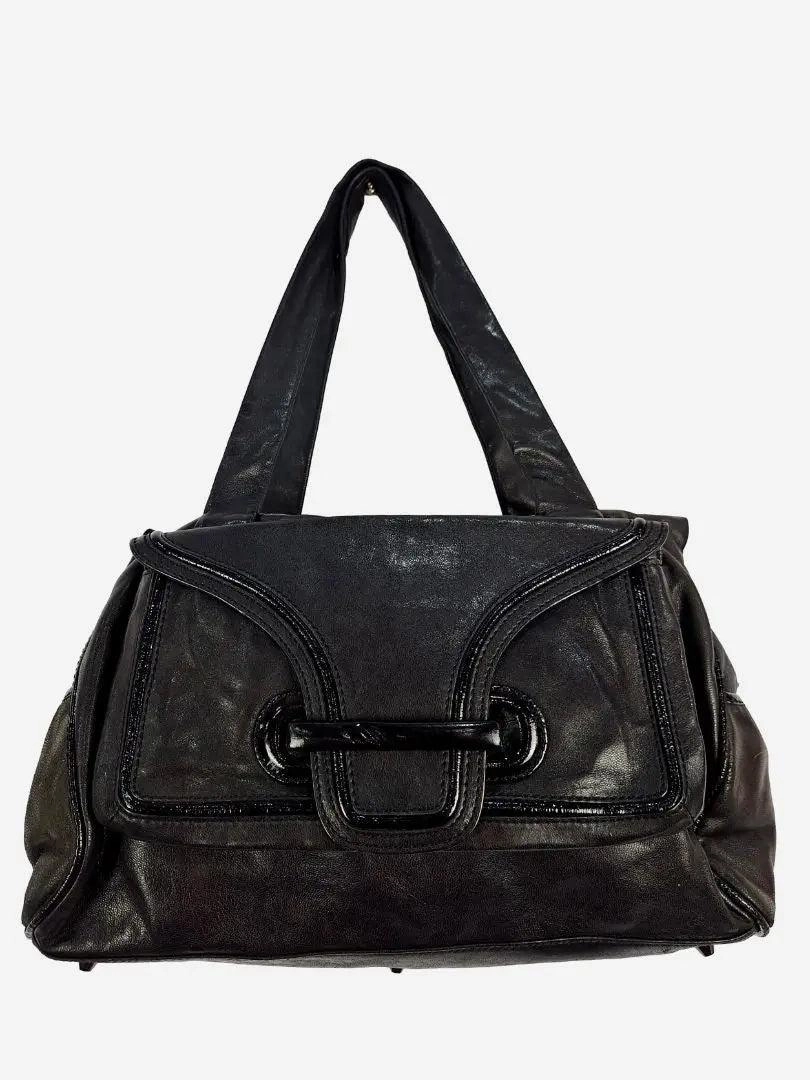 Mimco Shiny Fold Over Shoulder Bag