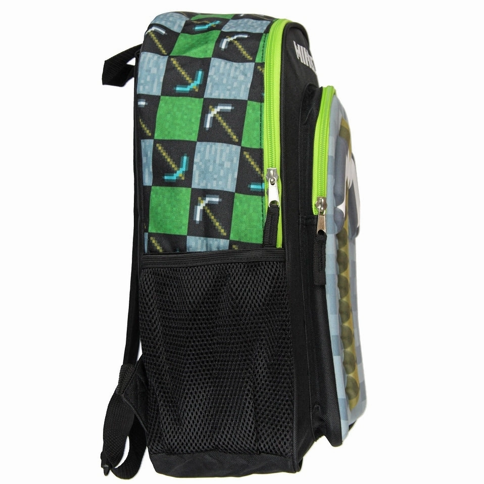Minecraft Backpack 16" 3D Molded Pickaxe Bag - One Size