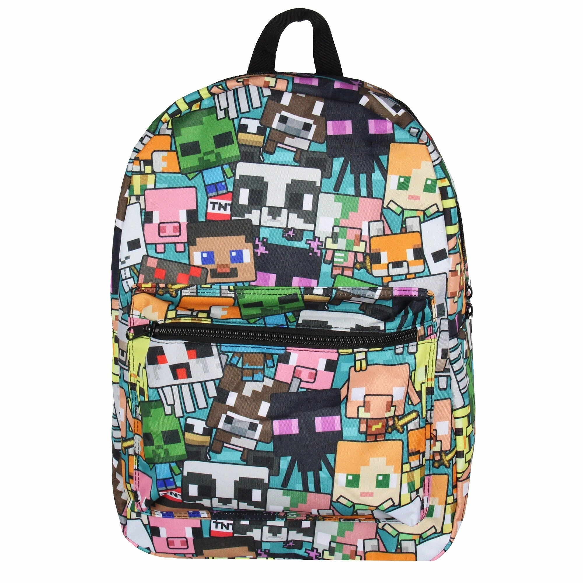 Minecraft Backpack Multi Character Chibi Video Game School Laptop Travel Backpack - One Size