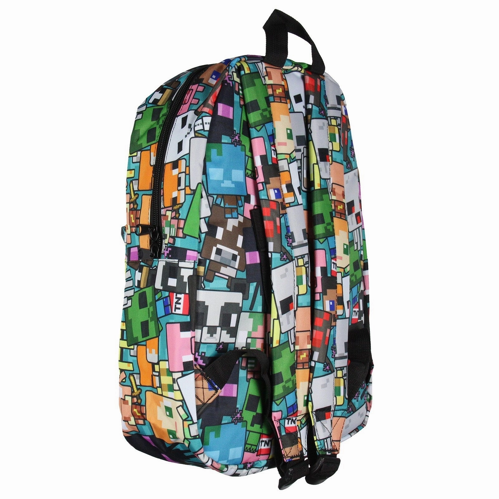 Minecraft Backpack Multi Character Chibi Video Game School Laptop Travel Backpack - One Size