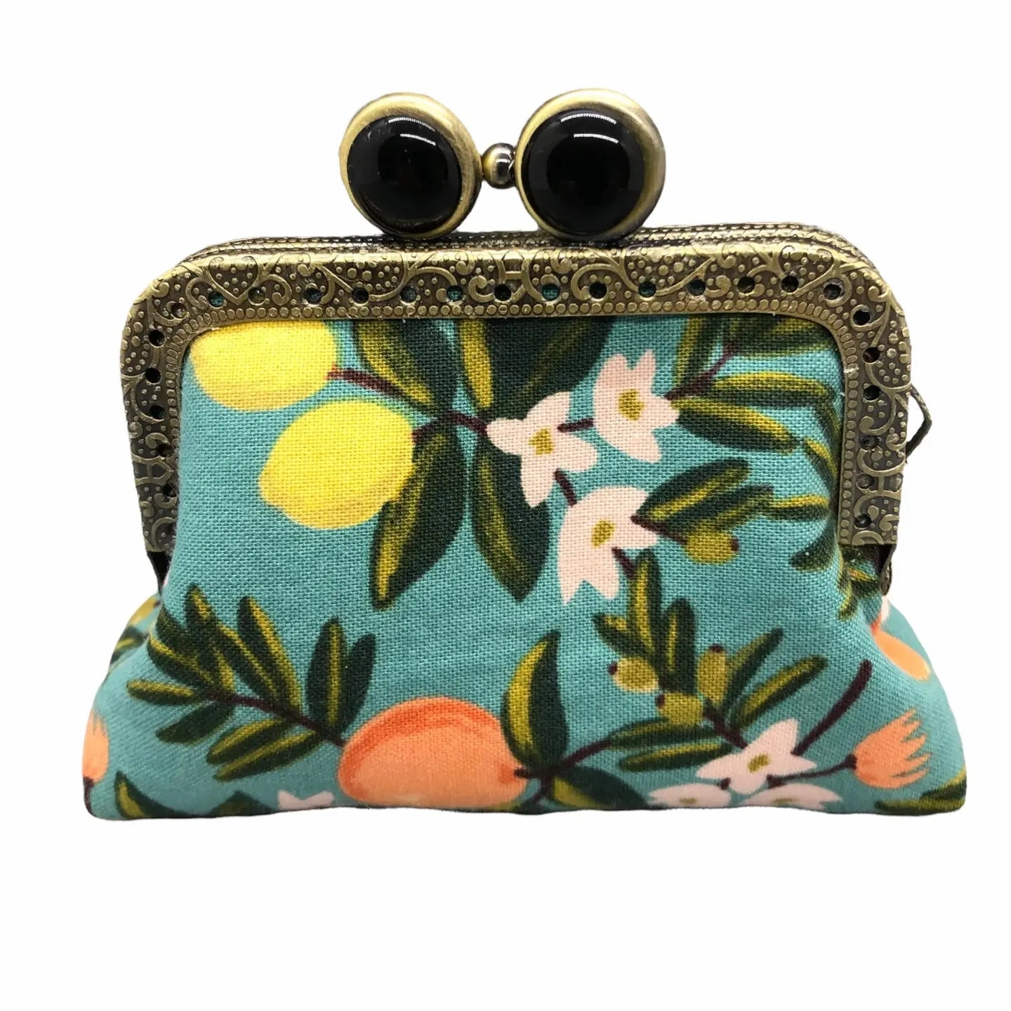 Mini Clutch Coin Purse Birch Citrus Teal–Black