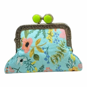Mini Clutch Coin Purse Herb Garden in Mint–Lime