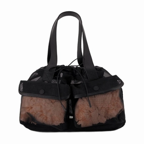 Mini Sheer Stuffed Shopper Bag - Polyester - Black