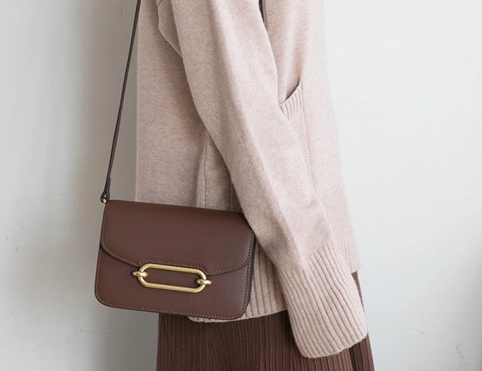 Minimalist Leather Womens Stylish Small Crossbody Purse Shoulder Bag for Women