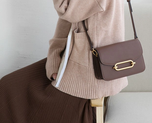 Minimalist Leather Womens Stylish Small Crossbody Purse Shoulder Bag for Women