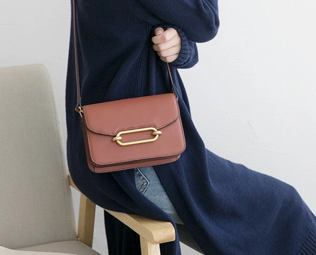 Minimalist Leather Womens Stylish Small Crossbody Purse Shoulder Bag for Women