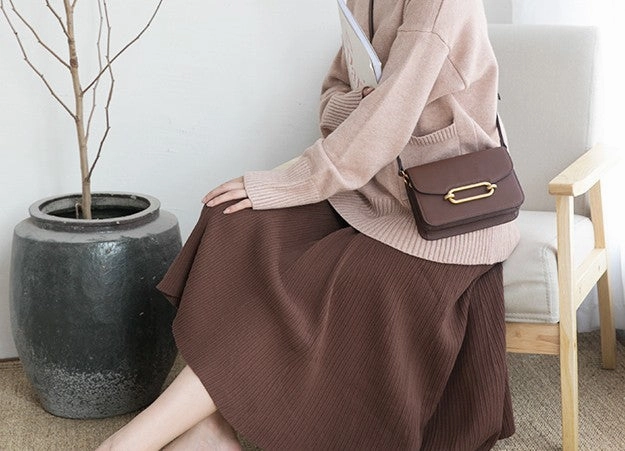 Minimalist Leather Womens Stylish Small Crossbody Purse Shoulder Bag for Women