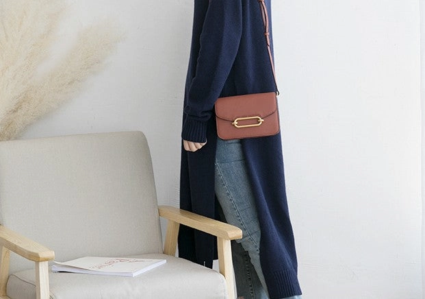 Minimalist Leather Womens Stylish Small Crossbody Purse Shoulder Bag for Women