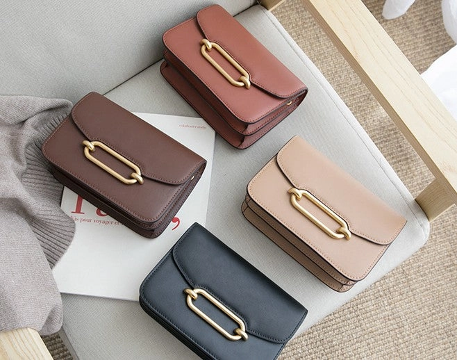Minimalist Leather Womens Stylish Small Crossbody Purse Shoulder Bag for Women