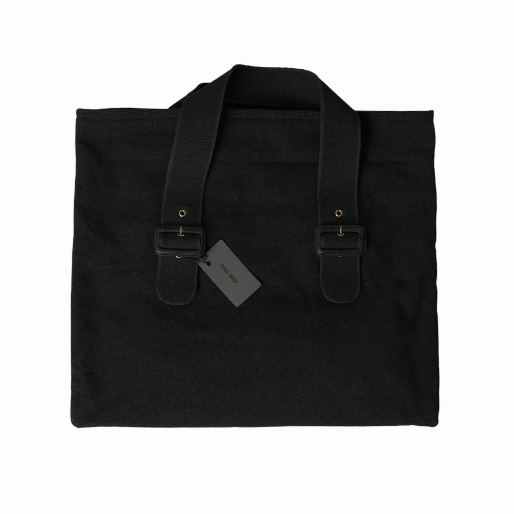 Miu Miu Chic Black Denim Tote for Everyday Women's Elegance